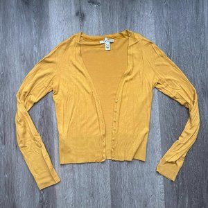 MANGO Mustard Yellow V-neck Cardigan